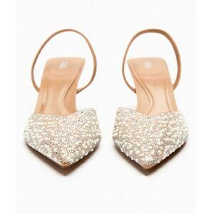 ZARA PEARL HEELED SLINGBACKS